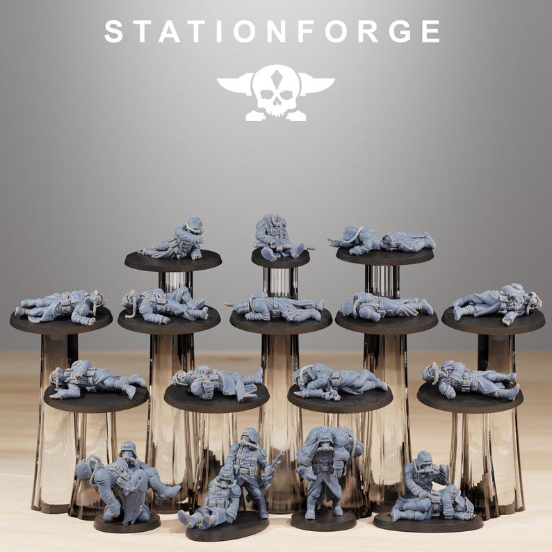 Grimguard The Fallen / Station Forge 16k Miniaturas de resina / 28 mm 32 mm Juegos de guerra de mesa / Sin pintar imagen 2
