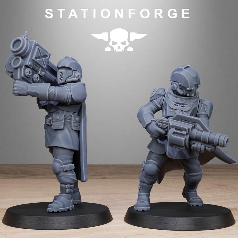 Vaskar-Patrouille | Station Forge 16k Resin-Miniaturen | 28 mm/32 mm Tabletop-Wargaming | Unbemalt Bild 4
