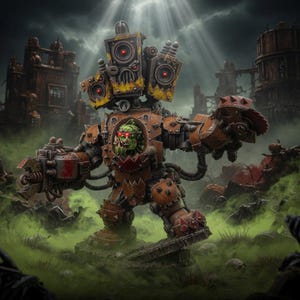 Ork Mekaniak in Mega Armor | 16k Resin Miniatuur (28 mm/32 mm schaal) afbeelding 1