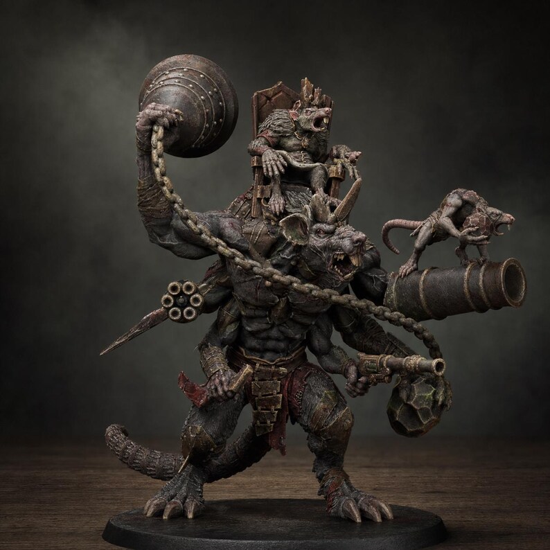 Rotfang Bell Rat | Station Forge 16k Resin Miniatures | 28mm 32mm Tabletop Wargaming | Unpainted image 1