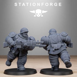 Freeguard Armored Mutants | Station Forge 16k Resin Miniatures | 28mm 32mm Tabletop Wargaming | Unpainted image 9