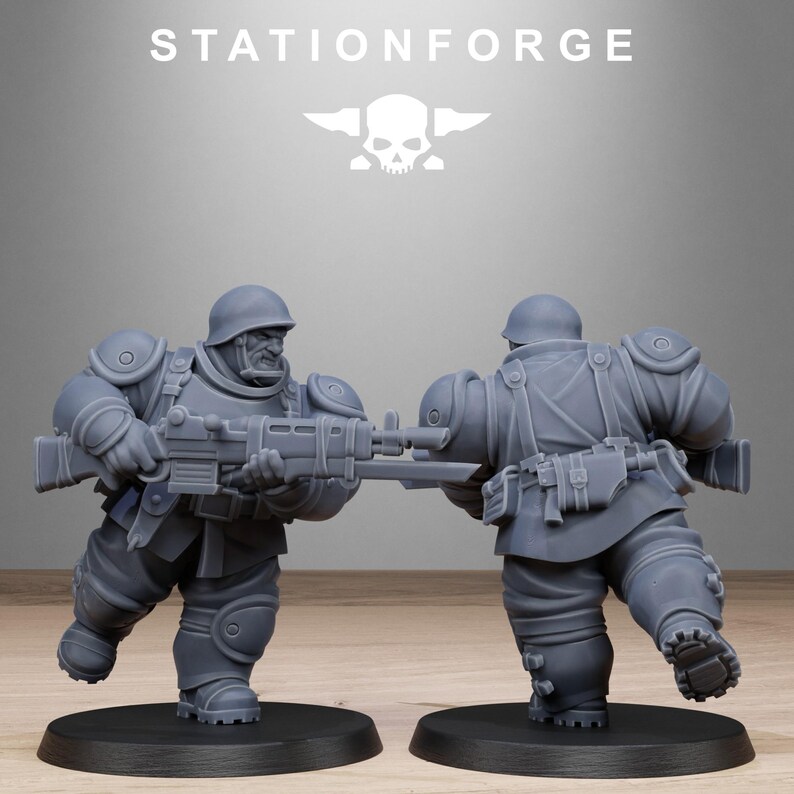 Freeguard Armored Mutants | Station Forge 16k Resin Miniatures | 28mm 32mm Tabletop Wargaming | Unpainted image 9