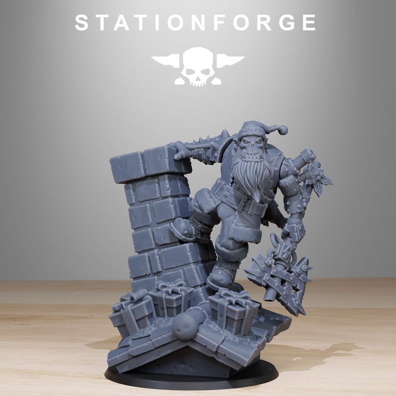Orks Orkaz Claus | Station Forge 16k Figurines en résine | 28 mm 32 mm Jeux de guerre sur table | Non peintes image 3