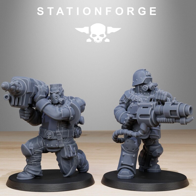 Grimguard Armored Squad Reborn | Station Forge 16k Resin Miniatures | 28mm 32mm Tabletop Wargaming | Unpainted image 5