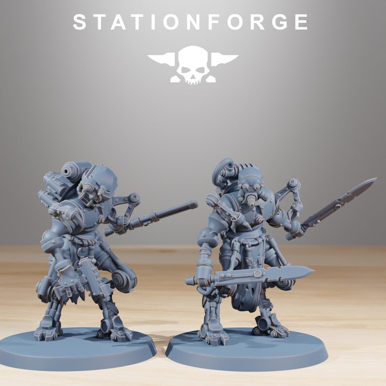 Miniaturas de resina Scavenger Runners / Station Forge 16k / 28 mm 32 mm para juegos de guerra de mesa / Sin pintar imagen 6