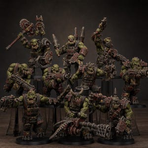 Orks Orkaz Spec Team | Station Forge 16k Resin Miniatures | 28mm 32mm Tabletop Wargaming | Unpainted image 1