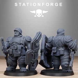 Freeguard Armored Mutants | Station Forge 16k Resin Miniatures | 28mm 32mm Tabletop Wargaming | Unpainted image 4
