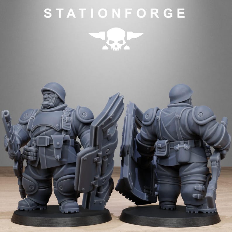 Freeguard Armored Mutants | Station Forge 16k Resin Miniatures | 28mm 32mm Tabletop Wargaming | Unpainted image 4