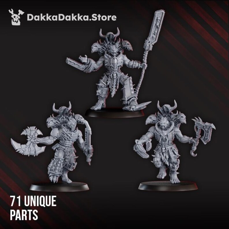 Cursed Bone Shredders Squad – 16K Resin Miniatures (28mm 32mm Wargaming) image 5