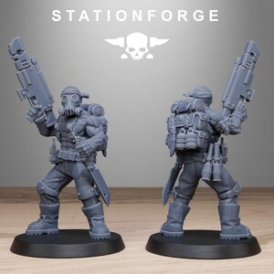 Grimguard Jungle Fighters 2 / Station Forge 16k Resin Miniatures / 28 mm 32 mm Tabletop Wargaming / Sin pintar imagen 5