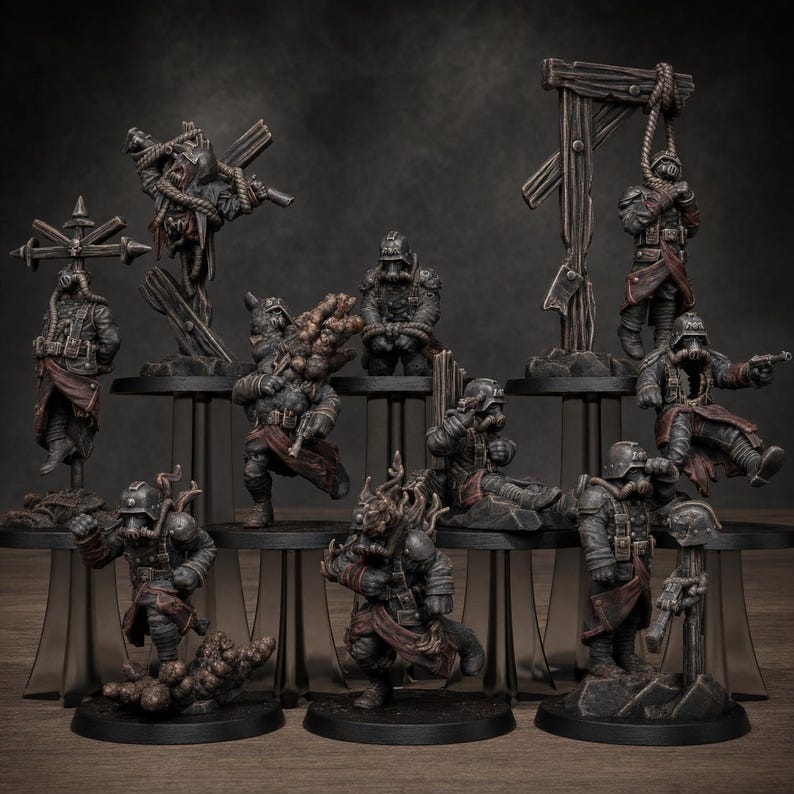Marcadores de objetivo Grimguard / Miniaturas de resina Station Forge 16k / 28 mm 32 mm Juegos de guerra de mesa / Sin pintar imagen 1
