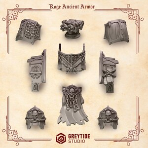 Crimson Lords - Rage Ancient Armor - 16k Resin - GreyTide Studio - Blood / Space Warriors / Bitz / Tabletop / Wargaming / Grimdark image 2