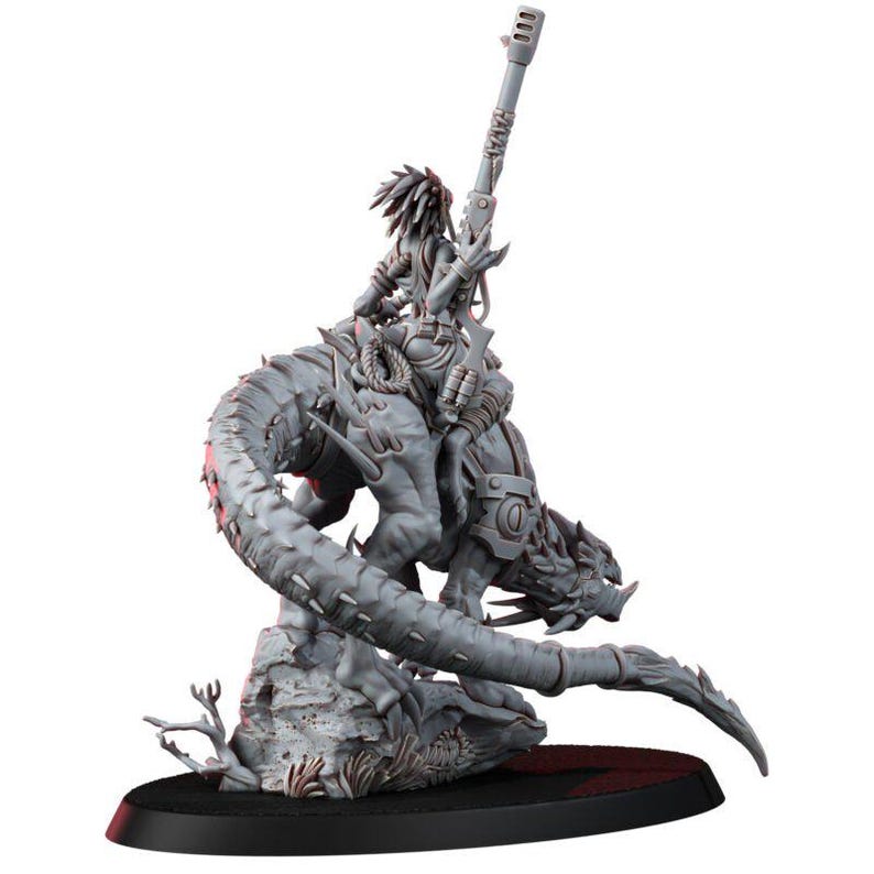 Coalition Krooll Wild Rider | 16k Resin Miniatures | 28mm 32mm Tabletop Wargaming | Unpainted image 4