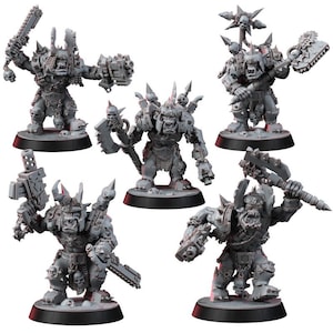 Ork Khork Choppa Goreboyz | Miniatury z żywicy 16k | 28 mm 32 mm Gry bitewne | Niepomalowane zdjęcie 3