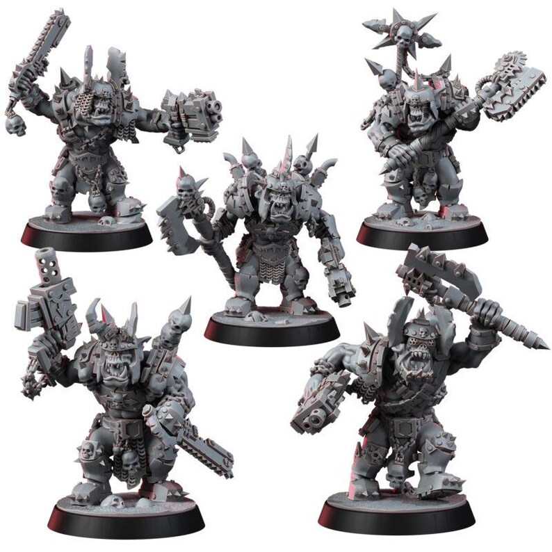 Ork Khork Choppa Goreboyz | Miniatury z żywicy 16k | 28 mm 32 mm Gry bitewne | Niepomalowane zdjęcie 3