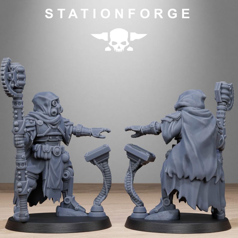 Miniaturas de magos de Scavenger Tech / Station Forge 16K Resin Wargaming (escala 28 mm/32 mm) imagen 6