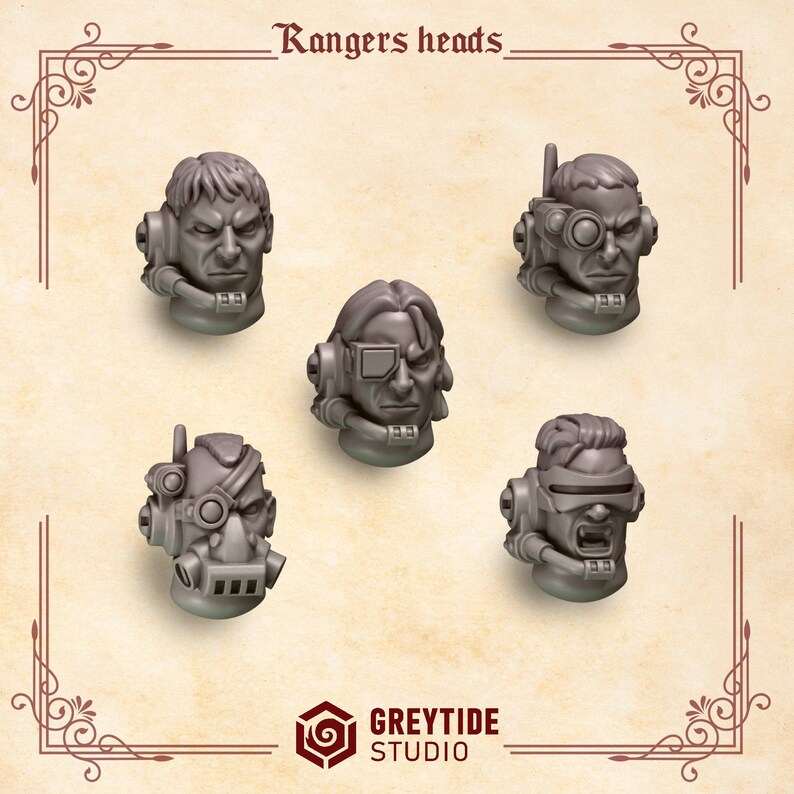Crimson Lords - Ranger shoulderpads - 16k Resin - GreyTide Studio - Blood / Space Warriors / Bitz / Tabletop / Wargaming / Grimdark image 2
