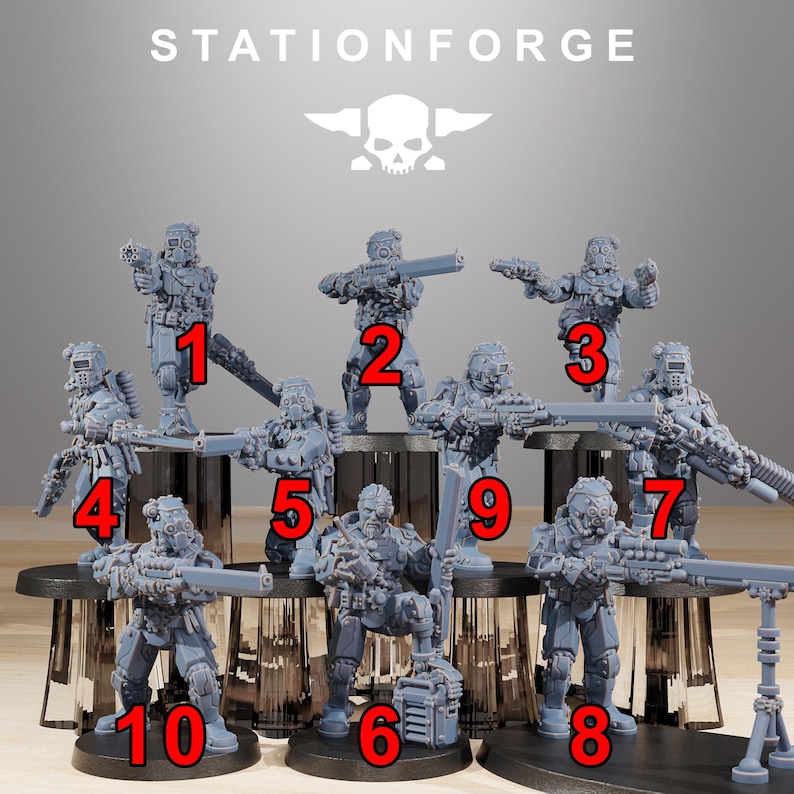 Scavenger Security Patrol | Station Forge 16k Resin Miniatures | 28mm 32mm Tabletop Wargaming | Unpainted image 10