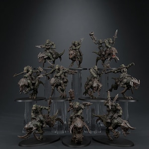 Orks Orkaz Beast Riders | Station Forge 16k Resin Miniatures | 28mm 32mm Tabletop Wargaming | Unpainted image 1