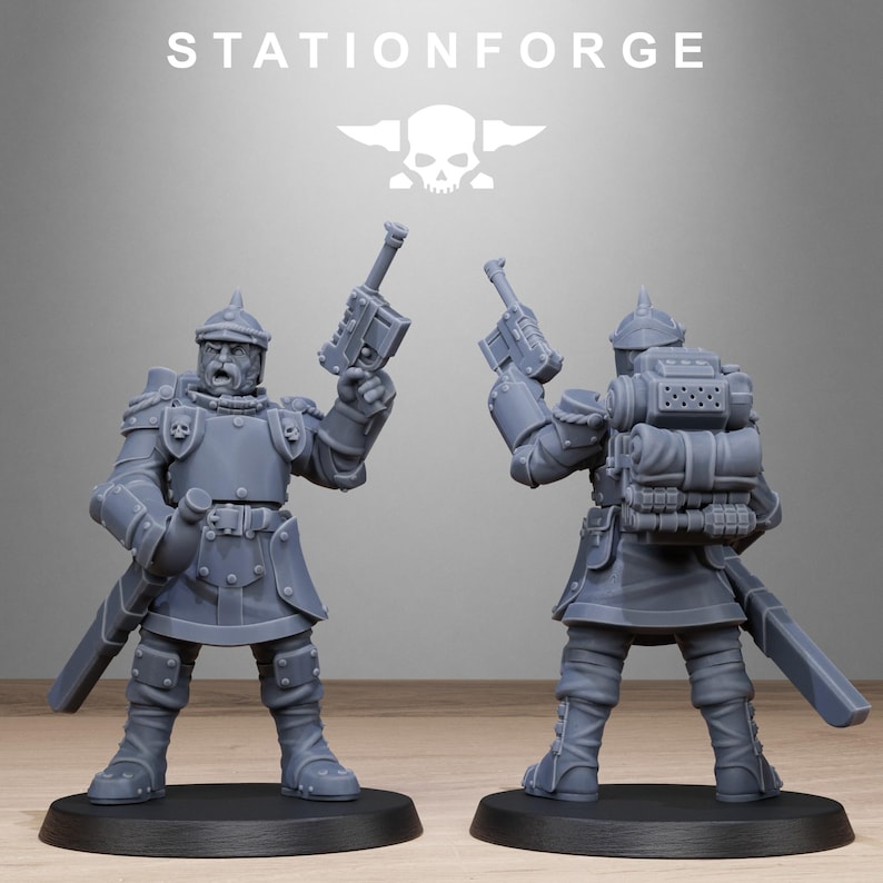 Royalguard Bastioneers | Station Forge 16k Resin Miniatures | 28mm 32mm Tabletop Wargaming | Unpainted 画像 3