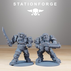 Orks Orkaz Berserkers | Station Forge 16k Resin Miniatures | 28mm 32mm Tabletop Wargaming | Unpainted 画像 8