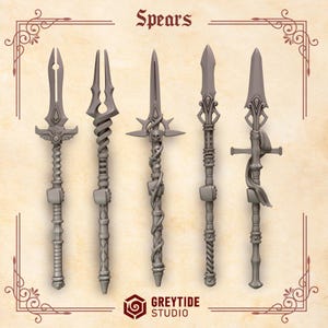 Crimson Lords - Spears - 16k Resin - GreyTide Studio - Blood / Space Warriors / Bitz / Tabletop / Wargaming / Grimdark image 2