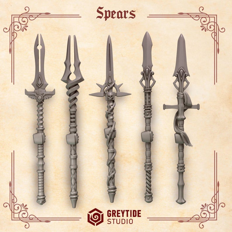 Crimson Lords - Spears - 16k Resin - GreyTide Studio - Blood / Space Warriors / Bitz / Tabletop / Wargaming / Grimdark image 2
