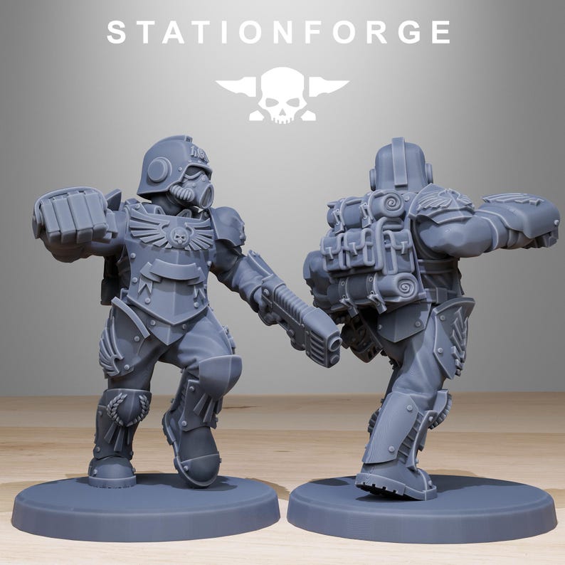 Grimguard Elites | Station Forge 16k Resin Miniatures | 28mm 32mm Tabletop Wargaming | Unpainted image 7