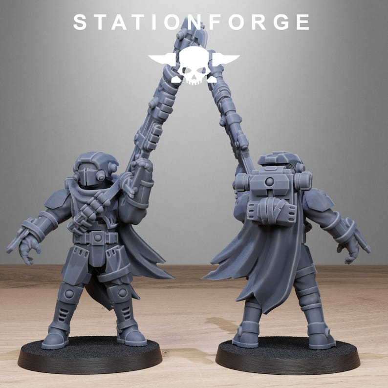 Tarion Hunters | Station Forge 16k Resin Miniatures | 28 mm 32 mm Tabletop Wargaming | Ongeverfd afbeelding 3