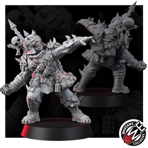 Chaos Renegades Of Pain Killer Team | 16k Resin Miniatures | 28 mm 32 mm Tabletop Wargaming | Ongeverfd afbeelding 9