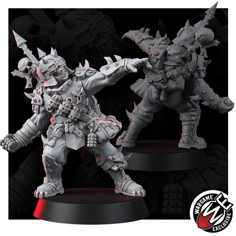 Chaos Renegades Of Pain Killer Team | 16k Resin Miniatures | 28 mm 32 mm Tabletop Wargaming | Ongeverfd afbeelding 9