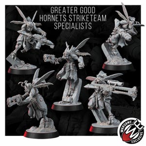 Coalition Hornets Striketeam Specialists | 16k Resin Miniatures | 28mm 32mm Tabletop Wargaming | Unpainted image 3