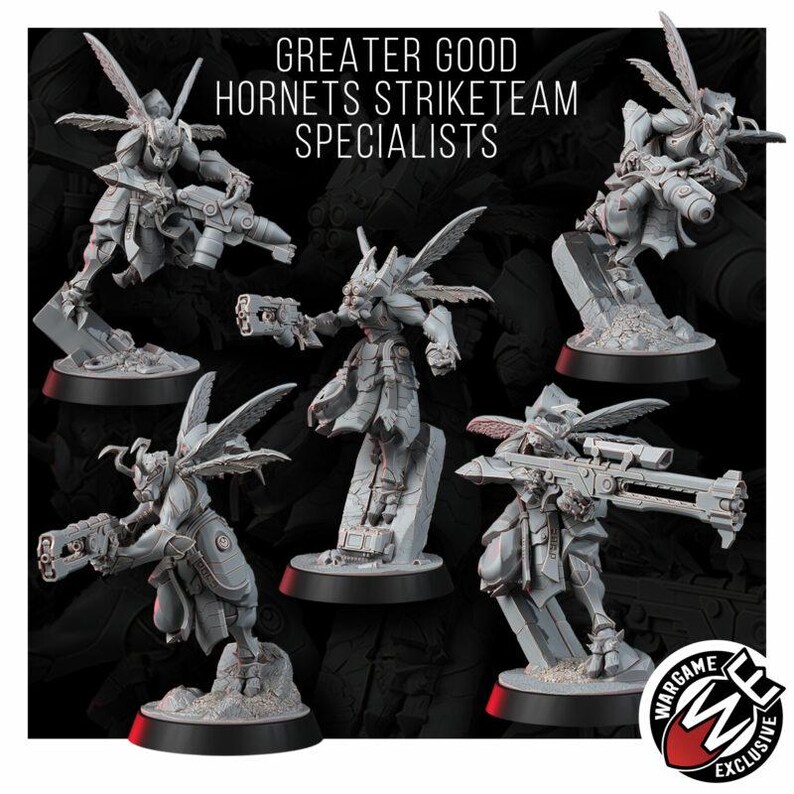 Coalition Hornets Striketeam Specialists | 16k Resin Miniatures | 28mm 32mm Tabletop Wargaming | Unpainted image 3
