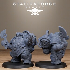 Legacy Ironvale Bulkguards | Station Forge 16k Resin Miniatures | 28 mm 32 mm Tabletop Wargaming | Ongeverfd afbeelding 8