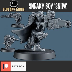 Sneaky Boy Snipa - Orc Character - 16k Resin - Orcs / Tabletop / Wargaming / Grimdark image 2