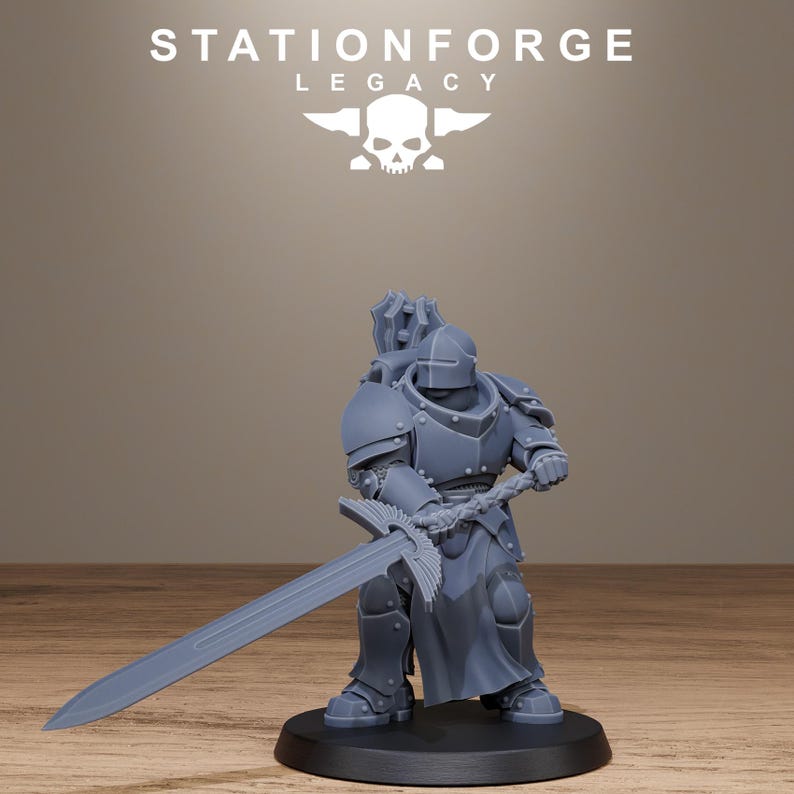 Solaris Soalris Greatswordsmen | Station Forge 16k Resin Miniatures | 28mm 32mm Tabletop Wargaming | Unpainted image 9