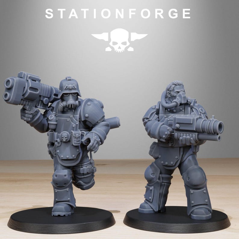 Grimguard Armored Squad Reborn | Station Forge 16k Resin Miniatures | 28mm 32mm Tabletop Wargaming | Unpainted image 6