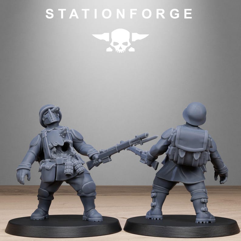 Freeguard Fallen | Station Forge 16k Resin Miniatures | 28mm 32mm Tabletop Wargaming | Unpainted image 8