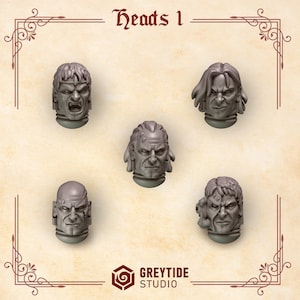 Crimson Lords – Köpfe #1 – 16k Resin – GreyTide Studio – Blut / Weltraumkrieger / Einzelteile / Tabletop / Tabletop / Düstere Spiele Bild 2