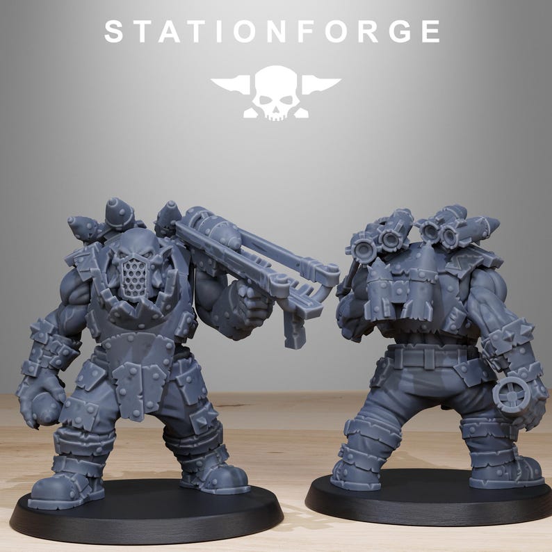 Orks Orkaz Smashers | Station Forge 16k Resin Miniatures | 28mm 32mm Tabletop Wargaming | Unpainted image 7