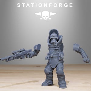 Grimguard Bomb Squad | Station Forge 16k Resin Miniatures | 28 mm 32 mm Tabletop Wargaming | Ongeverfd afbeelding 4