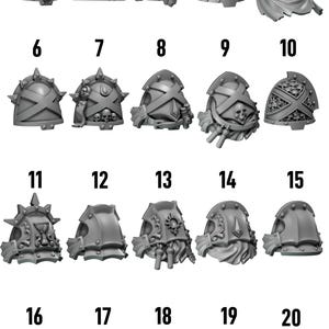 Crimson Lords – Schulterpanzer Nr. 4 – 16k Resin – GreyTide Studio – Blood / Space Warriors / Bitz / Tabletop / Wargaming / Grimdark Bild 3