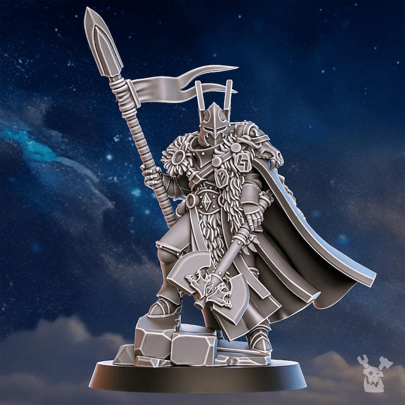 Tribe Warmaster Elza | 16k Resin Miniatures | 28mm 32mm Tabletop Wargaming | Unpainted image 2