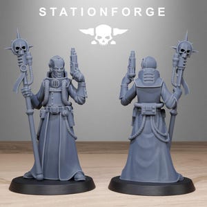 Grimcorp Seers | Station Forge 16k Resin Miniatures | 28 mm 32 mm Tabletop Wargaming | Ongeverfd afbeelding 9