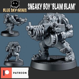 Sneaky Boy Blam Blam - Orch-karaktär - 16k Resin - Orcher / Bordspel / Krigsspel / Grimdark bild 2