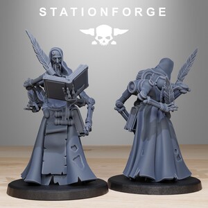 Mercenari Grimcorp / Miniature in resina 16k Station Forge / 28 mm 32 mm per wargame da tavolo / Non dipinte immagine 3