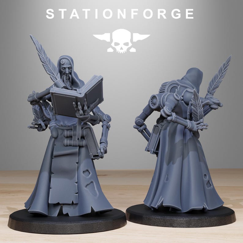 Mercenari Grimcorp / Miniature in resina 16k Station Forge / 28 mm 32 mm per wargame da tavolo / Non dipinte immagine 3