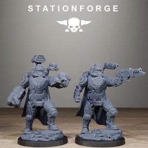 Vaskar Heavy Squad | Station Forge 16k Resin Miniatures | 28mm 32mm Tabletop Wargaming | Unpainted image 3