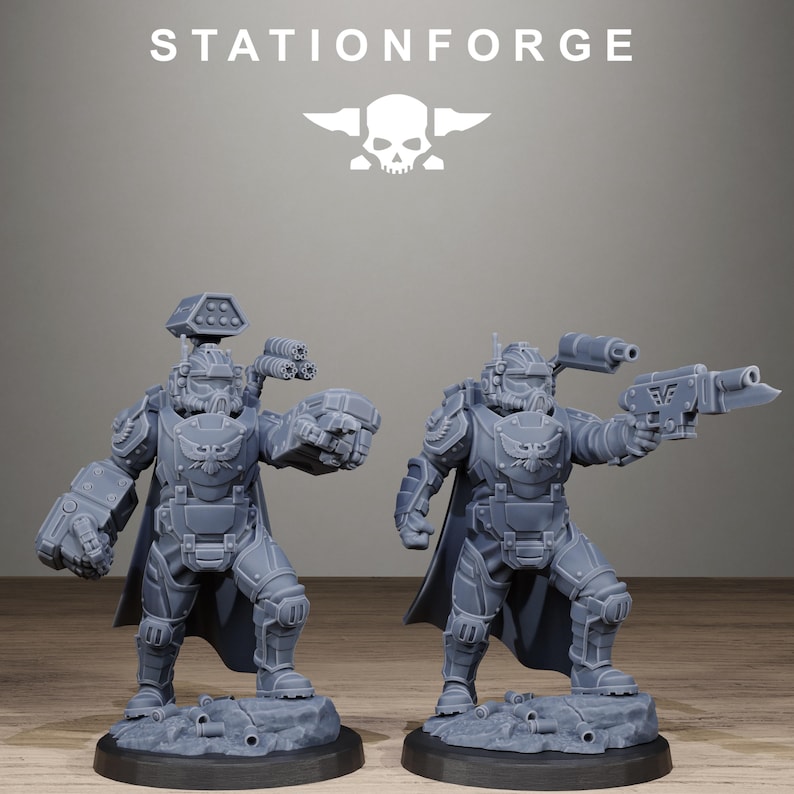 Vaskar Heavy Squad | Station Forge 16k Resin Miniatures | 28mm 32mm Tabletop Wargaming | Unpainted image 3