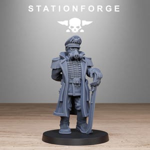 Officer | Station Forge 16k Resin Miniatures | 28mm 32mm Tabletop Wargaming | Unpainted image 7